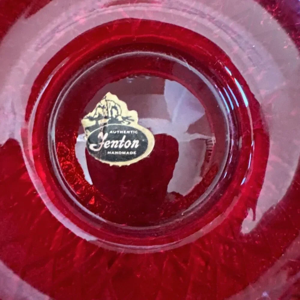 Vintage Fenton Red Orange‎ Carnival Candy Dish Sugar Bowl Replacement *read